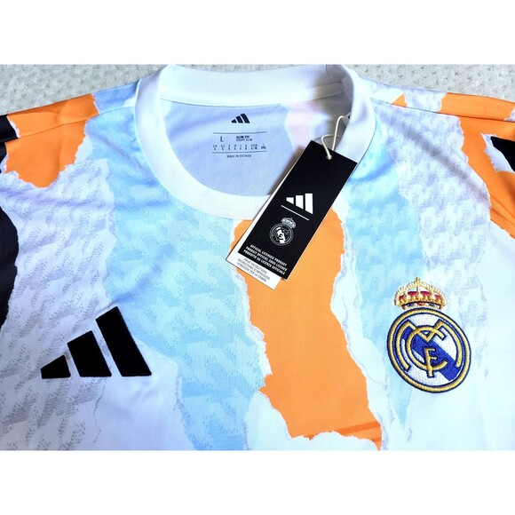 NWT Adidas Real Madrid 24/25 Pre Match Jersey No Sponsor Mens Large JJ3493 - Picture 5 of 15